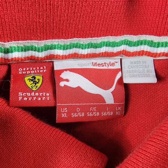 Puma Ferrari Shirt Mens XL Red Polo Scuderia Embroidered F1 Racing Short Sleeve - Picture 4 of 12